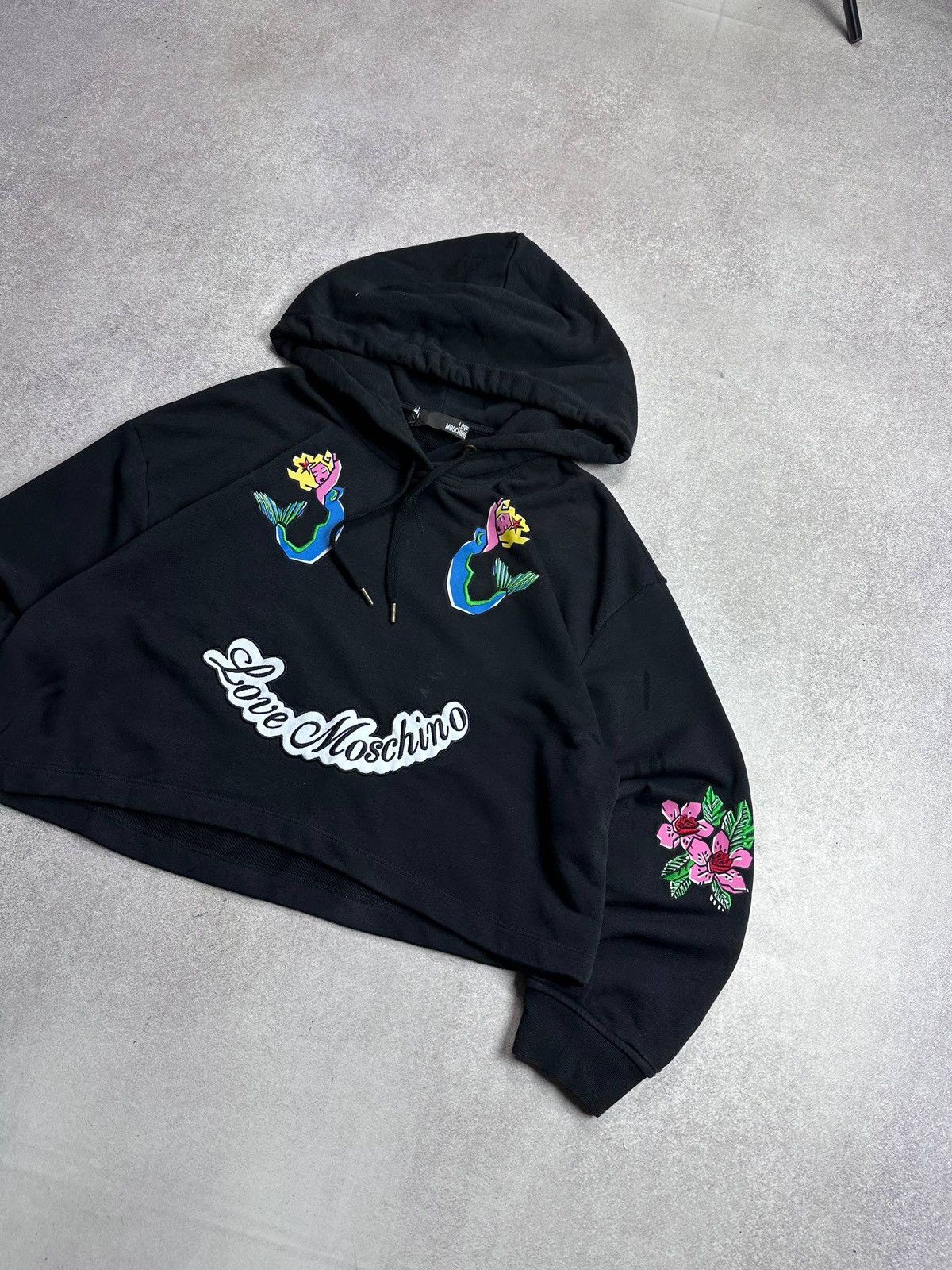 Vintage Love Moschino Marmaids Crop Hoodie