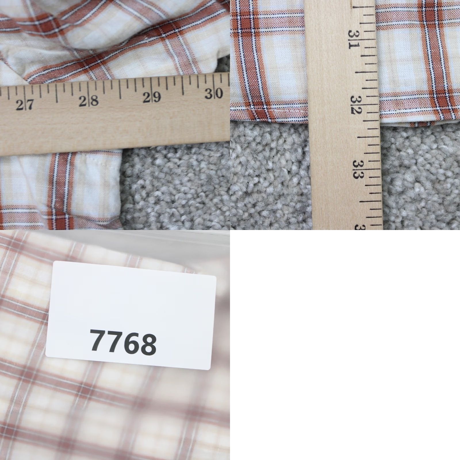 Joseph Abboud Joseph Abboud Shirt Mens 2XL Plaid Brown Beige Cotton Linen S/S Classic Fit Button-Up Summer Casual Business Mens Size US XXL / EU 58 / 5 - 8 Thumbnail