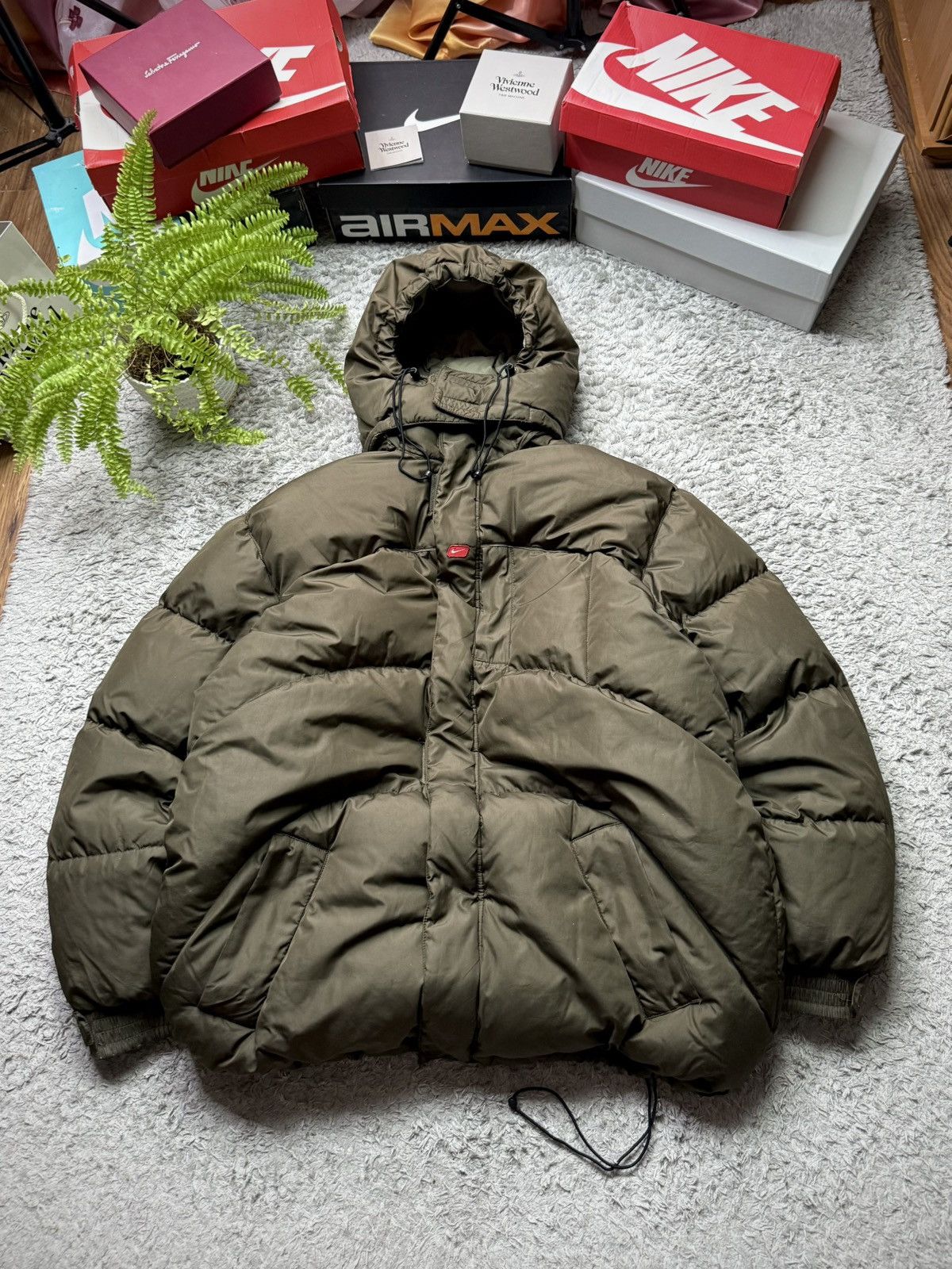 Nike 00s Nike Puffer Rare Jacket Vintage Swoosh Drill Streetwear Size US L / EU 52-54 / 3 - 2 Thumbnail