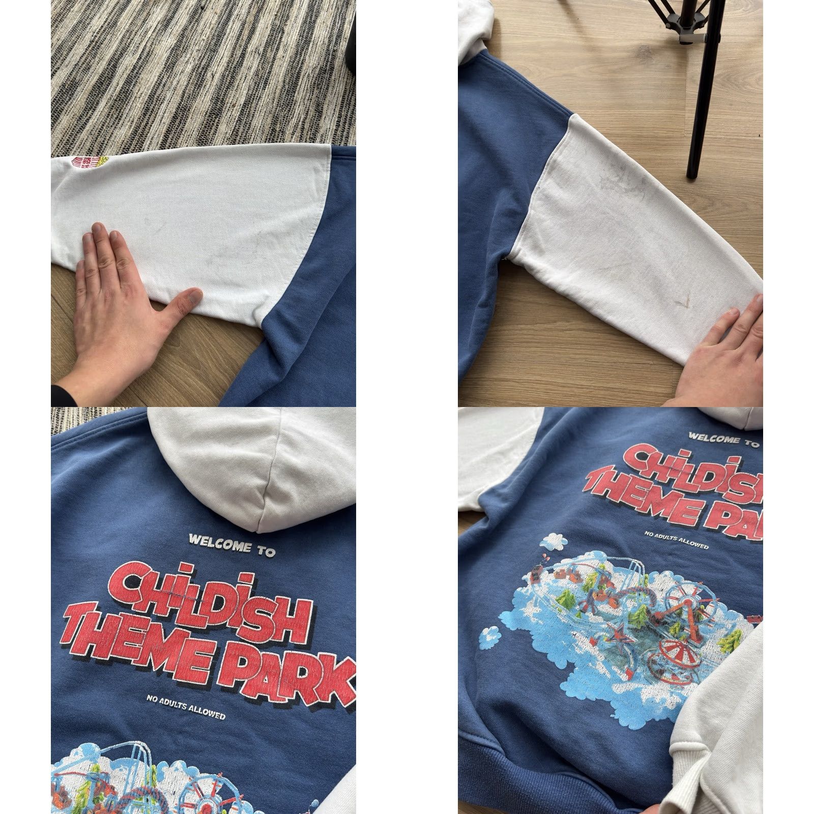 Vintage VINTAGE Childish Theme Park TGF Heavy Hoodie Shirt Mens S Blue Logo 90s Art Cars City Hip Hop USA Y2K Rare Pullover Size US S / EU 44-46 / 1 - 8 Thumbnail