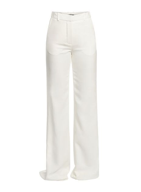Balmain o1s1wg110825 High Waist Crepe Flare Pants in White Size 27" / US 4 / IT 40 - 1 Thumbnail