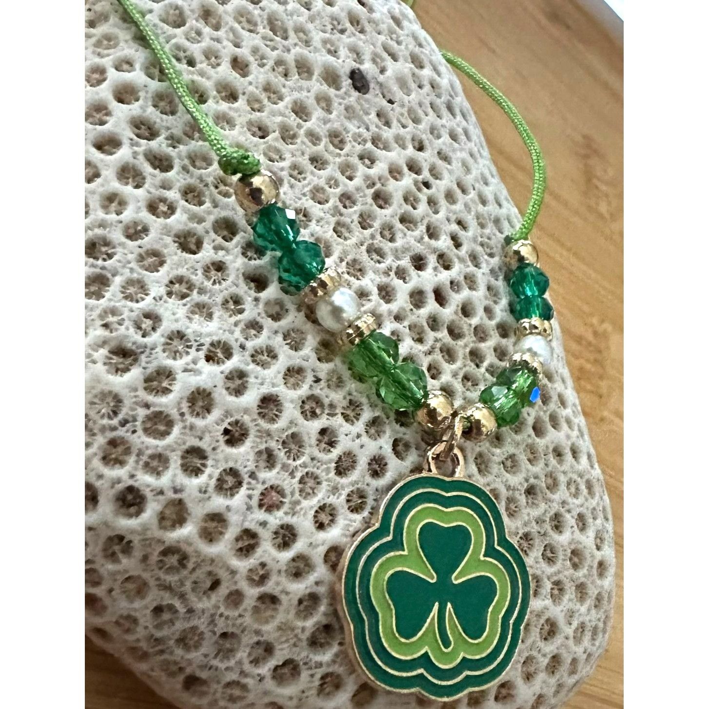 Handmade St Patricks Day Shamrock Knotted String Beaded Bracelet Ankl Size ONE SIZE - 5 Thumbnail