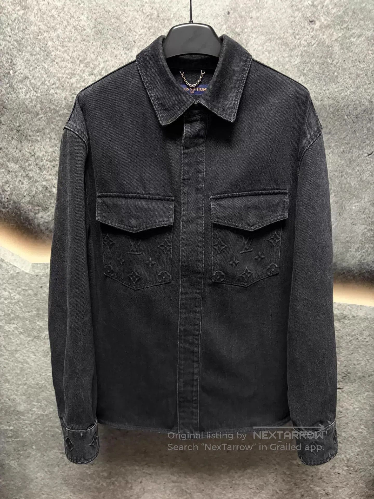 Louis Vuitton Black Denim Jacket with Embroidered Pockets. Size US M / EU 48-50 / 2 - 1 Thumbnail