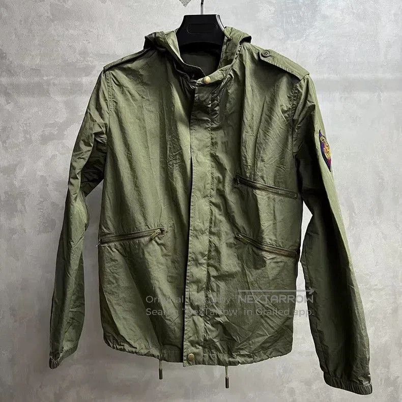 Saint Laurent Paris Saint Laurent Green Hooded Jacket with Logo. Size US S / EU 44-46 / 1 - 1 Thumbnail