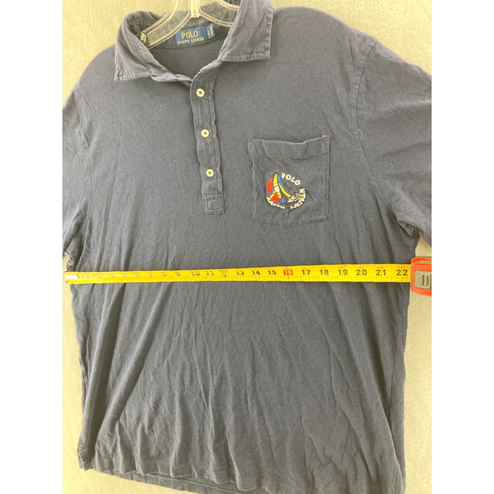Polo Ralph Lauren VINTAGE Polo Ralph Lauren Polo Shirt Adult Large Navy Pocket Logo 90s Classic Mens Short Sleeve Blue Polo Size US L / EU 52-54 / 3 - 2 Thumbnail