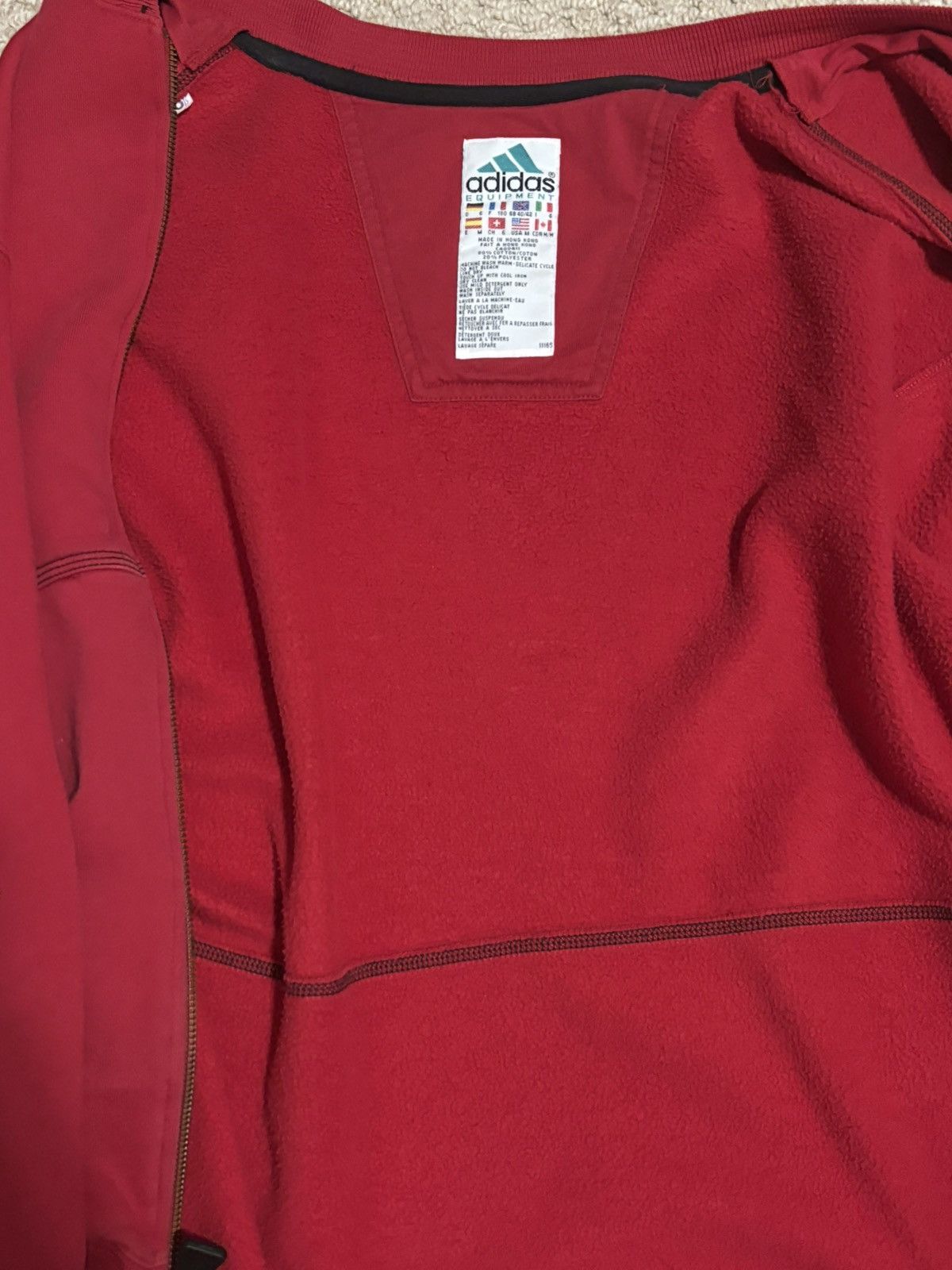 Adidas Vintage Red Adidas Sportswear Crew Zip Jacket Size US M / EU 48-50 / 2 - 5 Thumbnail