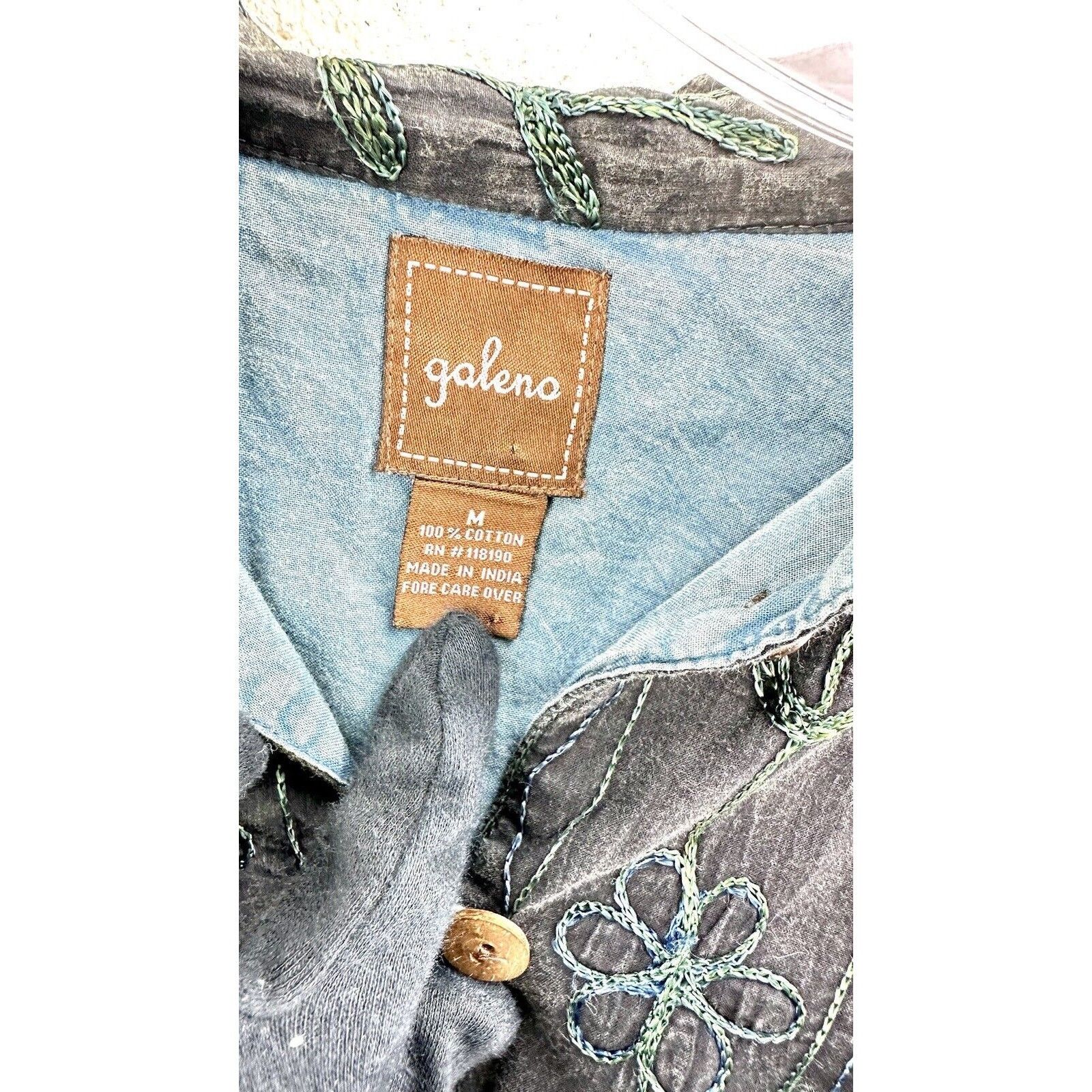 Other Galeno embroidered jacket 100% cotton blue medium M Size M / US 6-8 / IT 42-44 - 2 Thumbnail