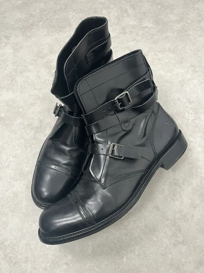 Dolce & Gabbana 2000s Dolce & Gabbana Buckles Black Leather Boots Size US 8 / EU 41 - 3 Thumbnail