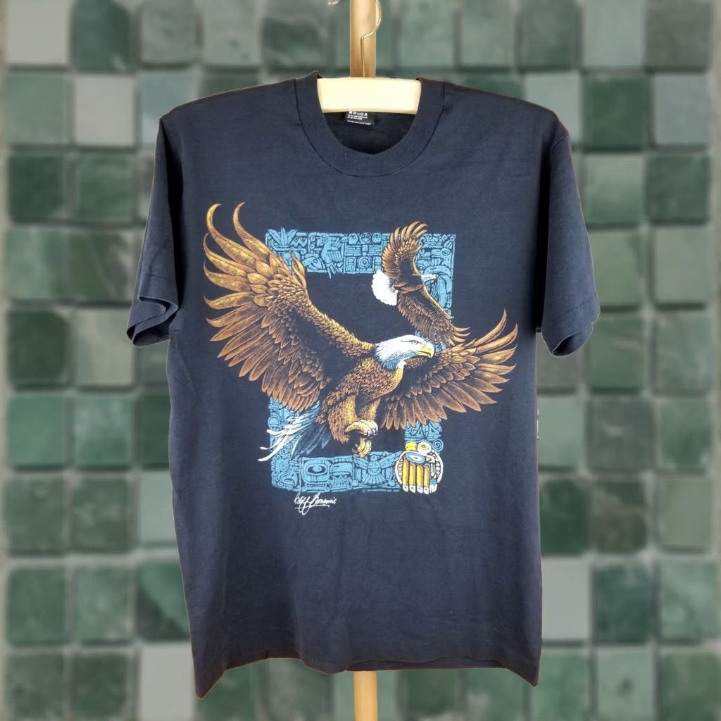 Vintage VINTAGE 90' EAGLES BLACK COTTON T-SHIRT LARGE Men Size US L / EU 52-54 / 3 - 1 Thumbnail