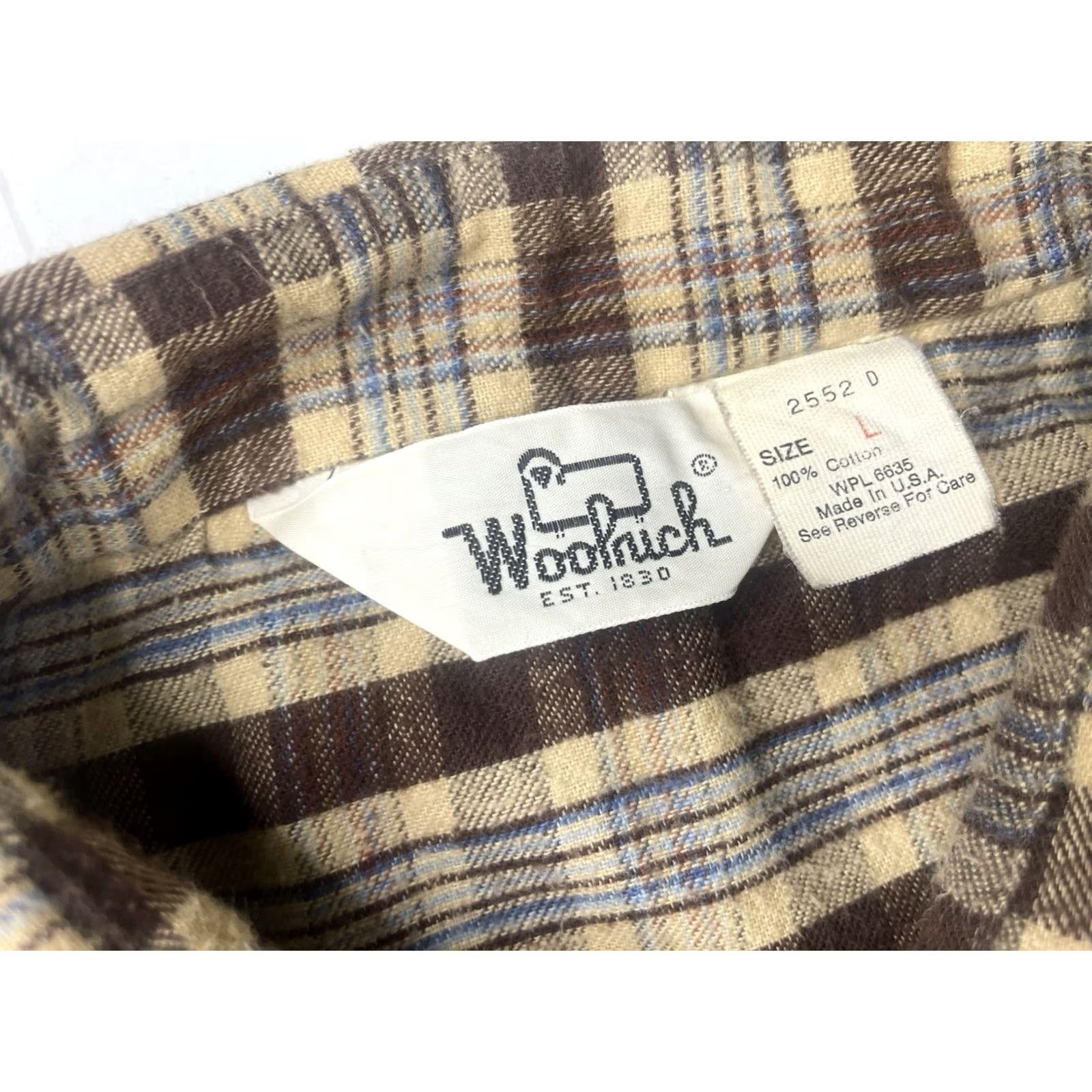 Vintage VINTAGE Woolrich Shirt Western Plaid Wool Flannel Pearl Snap Brown Men Large USA Size US L / EU 52-54 / 3 - 3 Thumbnail