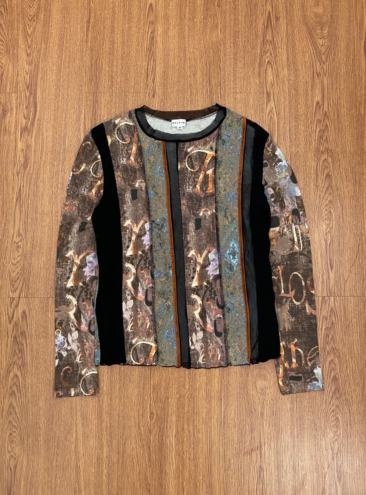 Designer × Jean Paul Gaultier × Vintage Delfini cut and sew mesh cotton LS Size M / US 6-8 / IT 42-44 - 1 Thumbnail