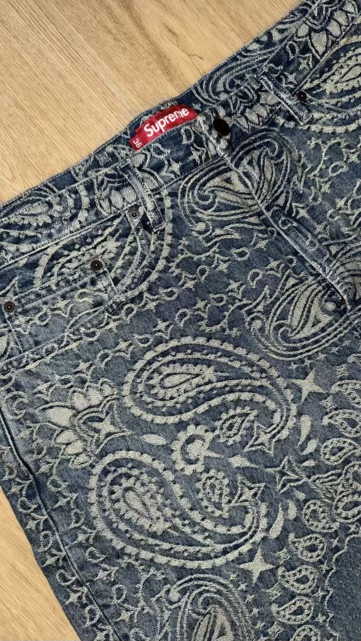 Supreme Supreme Bandana Jacquard Baggy Jeans Blue Size US 36 / EU 52 - 3 Thumbnail