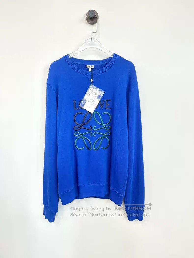 Loewe Loewe Blue Embroidered Letter Logo Sweatshirt Size S / US 4 / IT 40 - 1 Thumbnail