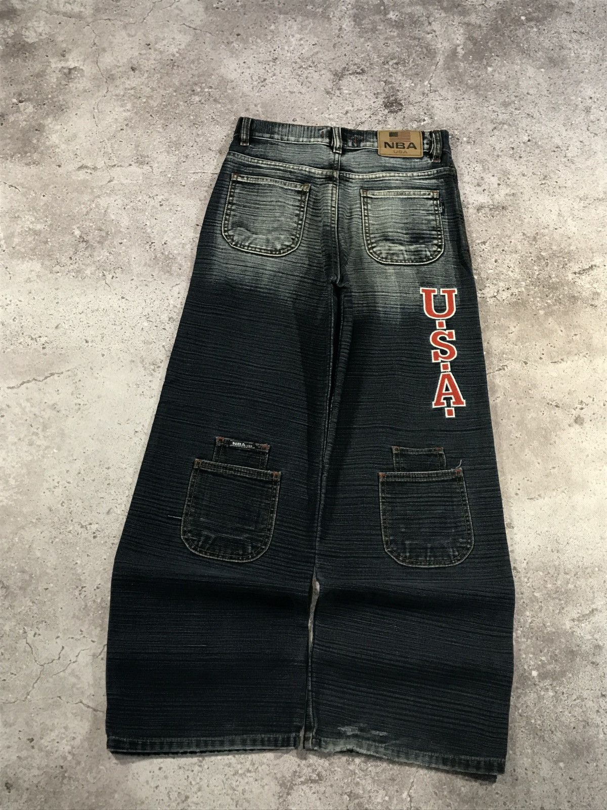 NBA Vintage Y2K Jeans NBA USA Embroiled Logo Blue 26 Size 27" / US 4 / IT 40 - 3 Thumbnail