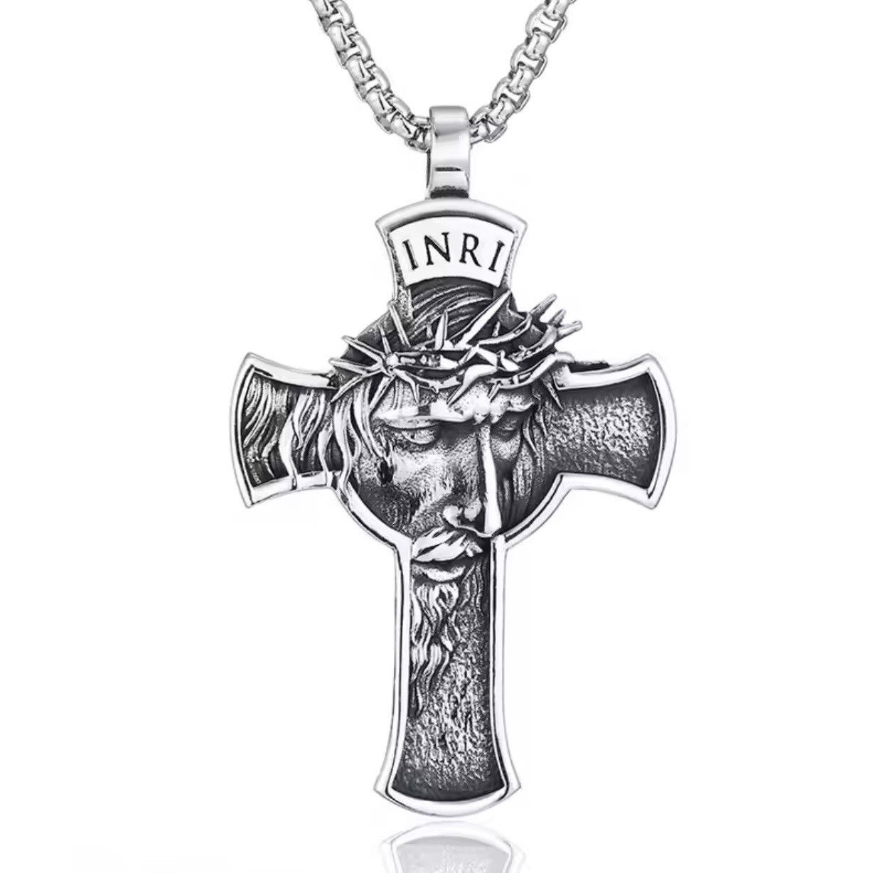 Jewelry Cross Pendant Necklace Jesus Chain Size ONE SIZE - 3 Thumbnail