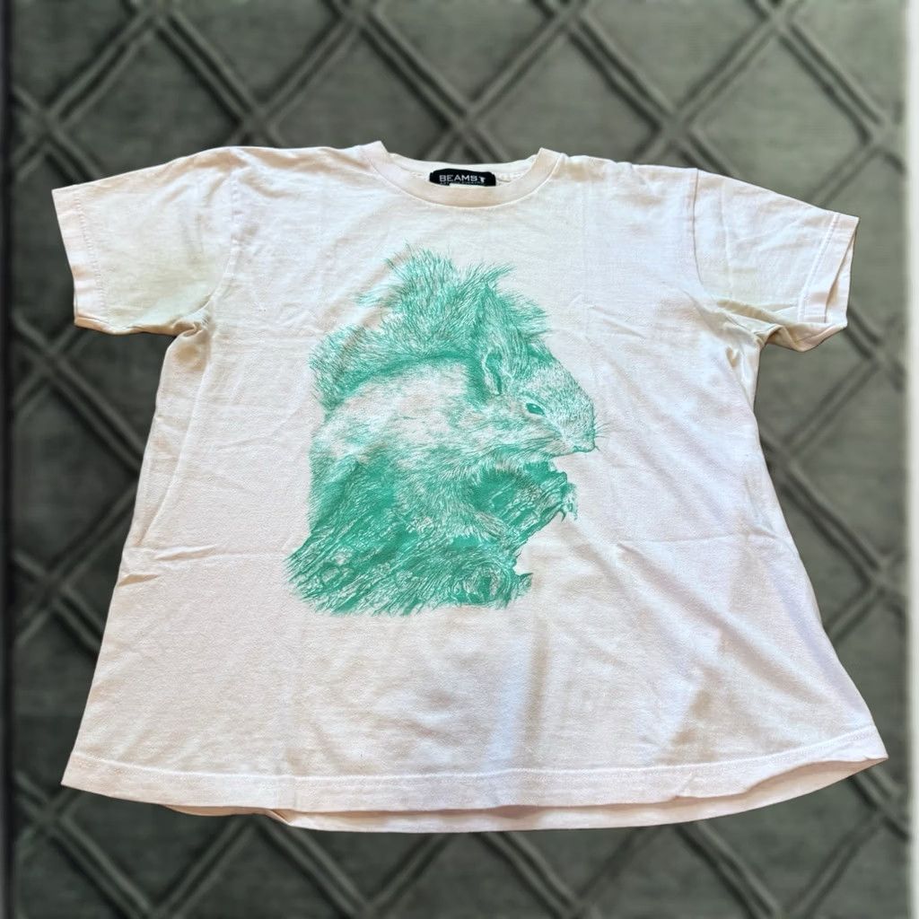 Vintage BEAMS T Art for Everyday T-Shirt Crew Mens M Japan Bunny Rabbit White Size US M / EU 48-50 / 2 - 1 Thumbnail