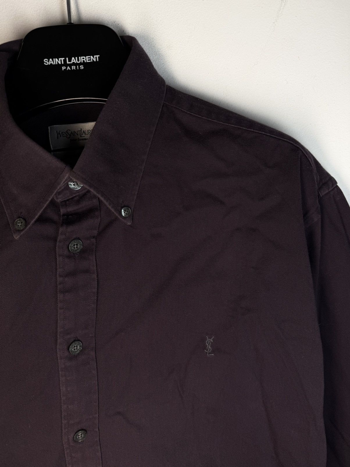 Yves Saint Laurent Heavy YSL Shirt Cotton Grey Size US L / EU 52-54 / 3 - 1 Thumbnail