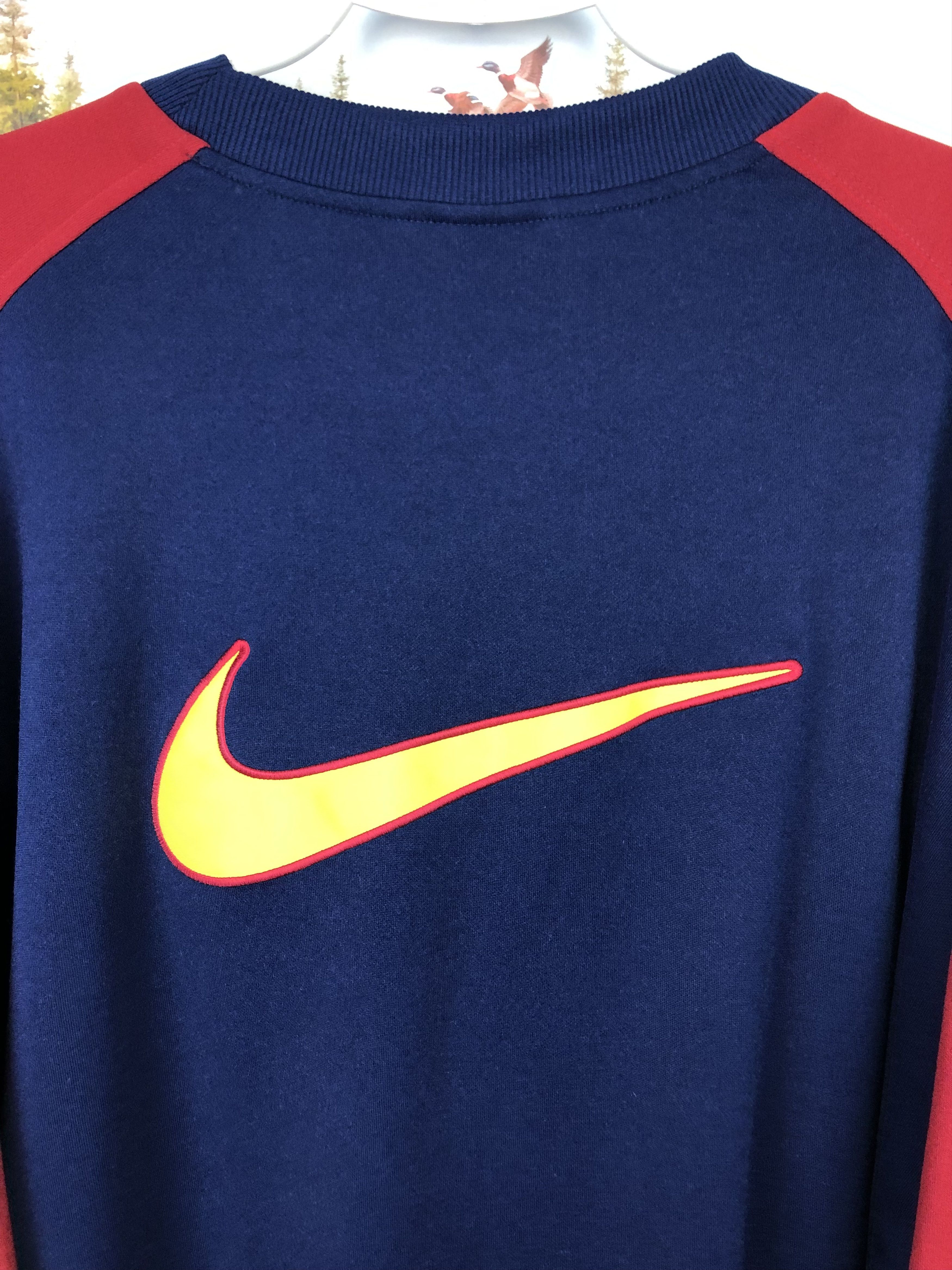 Vintage Nike Barcelona sweatshirt authentic rare retro men's long sleeve Size M blue big logo football jumper oversized 2024 sport athletic 90s