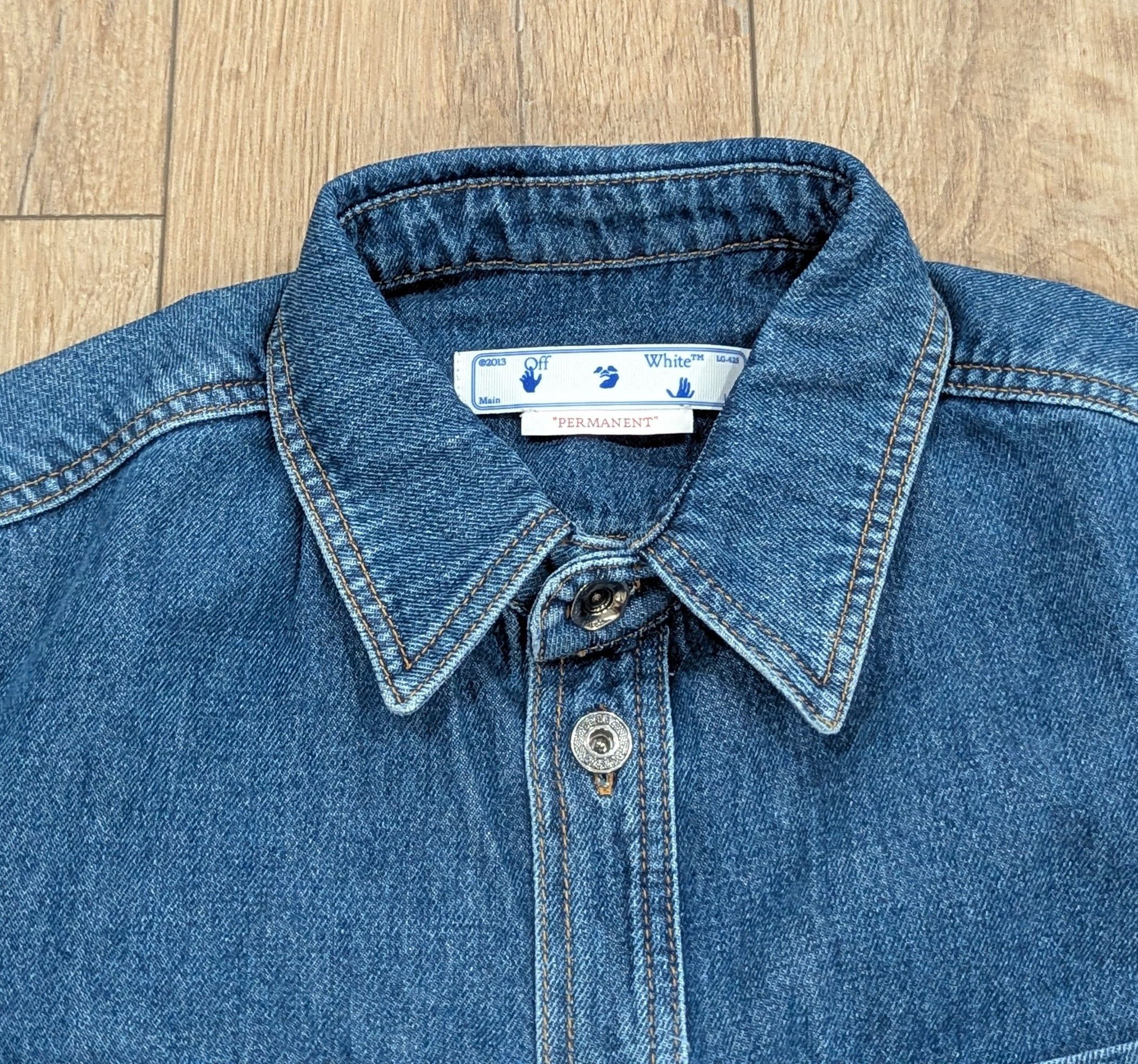Off-White OFF-WHITE Industry Denim Button Up Shirt Blue Medium Size US M / EU 48-50 / 2 - 2 Thumbnail