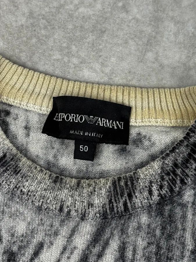 Emporio Armani AW2011 Emporio Armani White & Grey Abstract Pattern Sweater Size US M / EU 48-50 / 2 - 10 Thumbnail