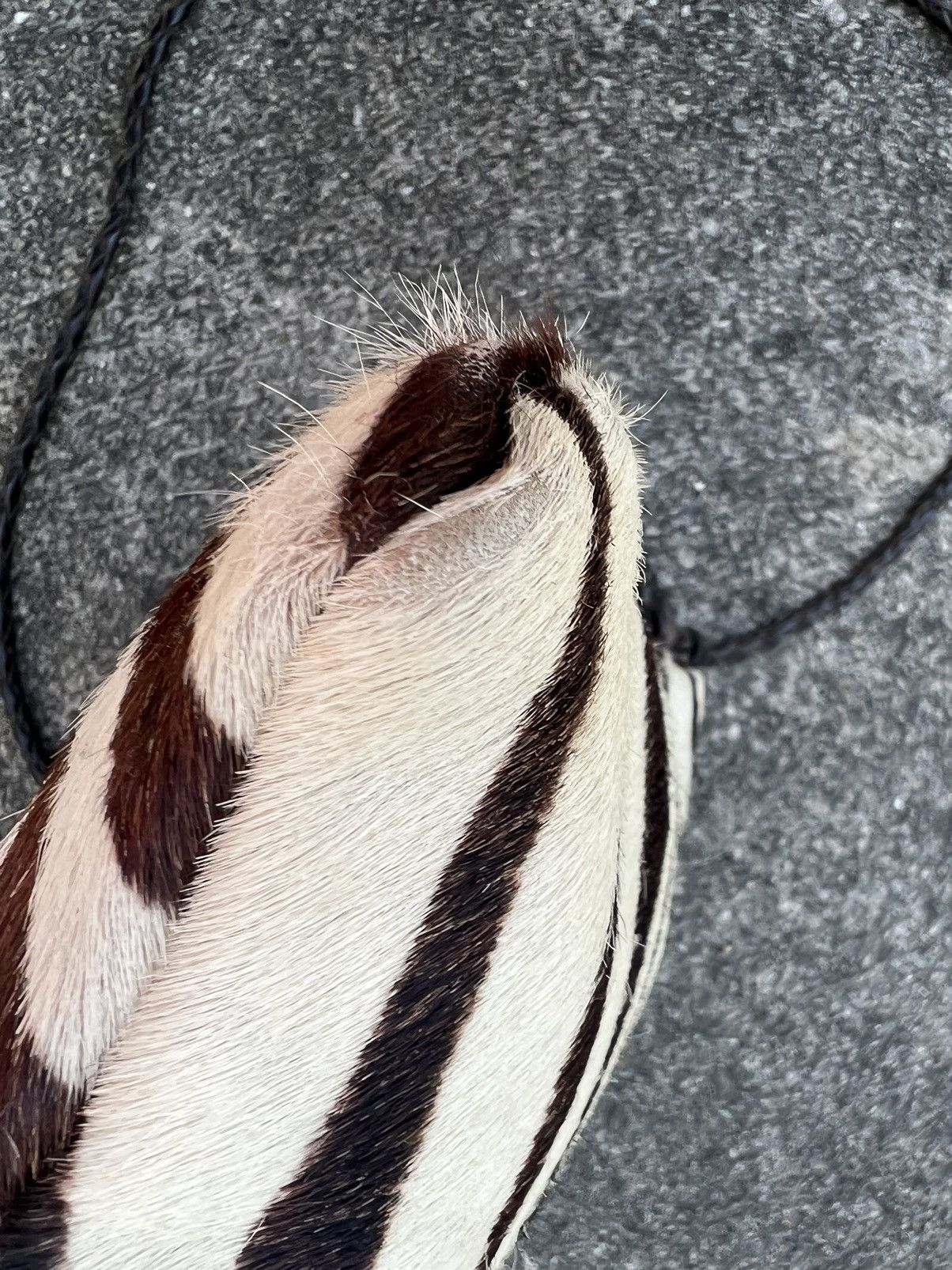 Leather Vintage J&M Davidson England Zebra Leather Sling Bag Size ONE SIZE - 19 Thumbnail