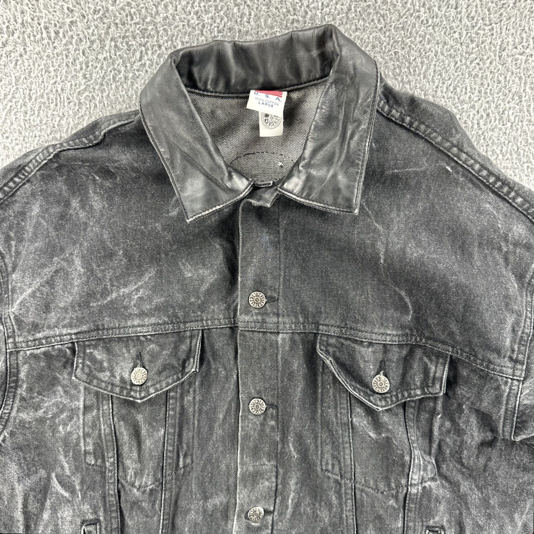 Vintage VINTAGE Tyca Jacket Denim Leather Embellished Dragon Y2K Black XL Men Biker Shirt Size US XL / EU 56 / 4 - 5 Thumbnail