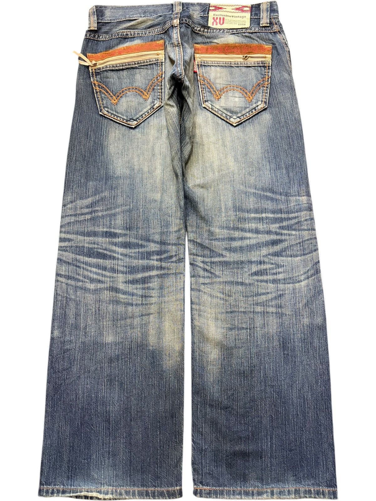 Edwin Exclusive Vintage Edwin XV Mud Wash Distress Baggy Jeans Size US 35 - 2 Thumbnail