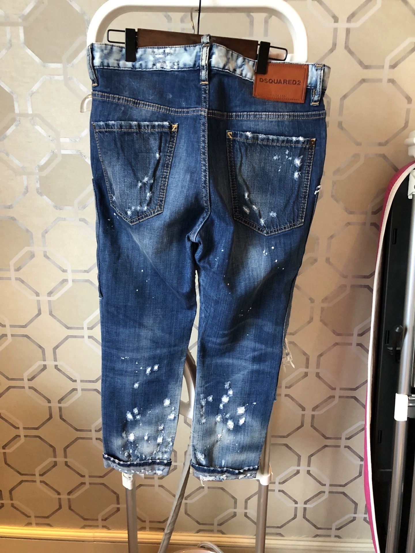 Dsquared2 Dsquared2 Blue Distressed Patched Skinny Jeans Size US 28 / EU 44 - 2 Thumbnail