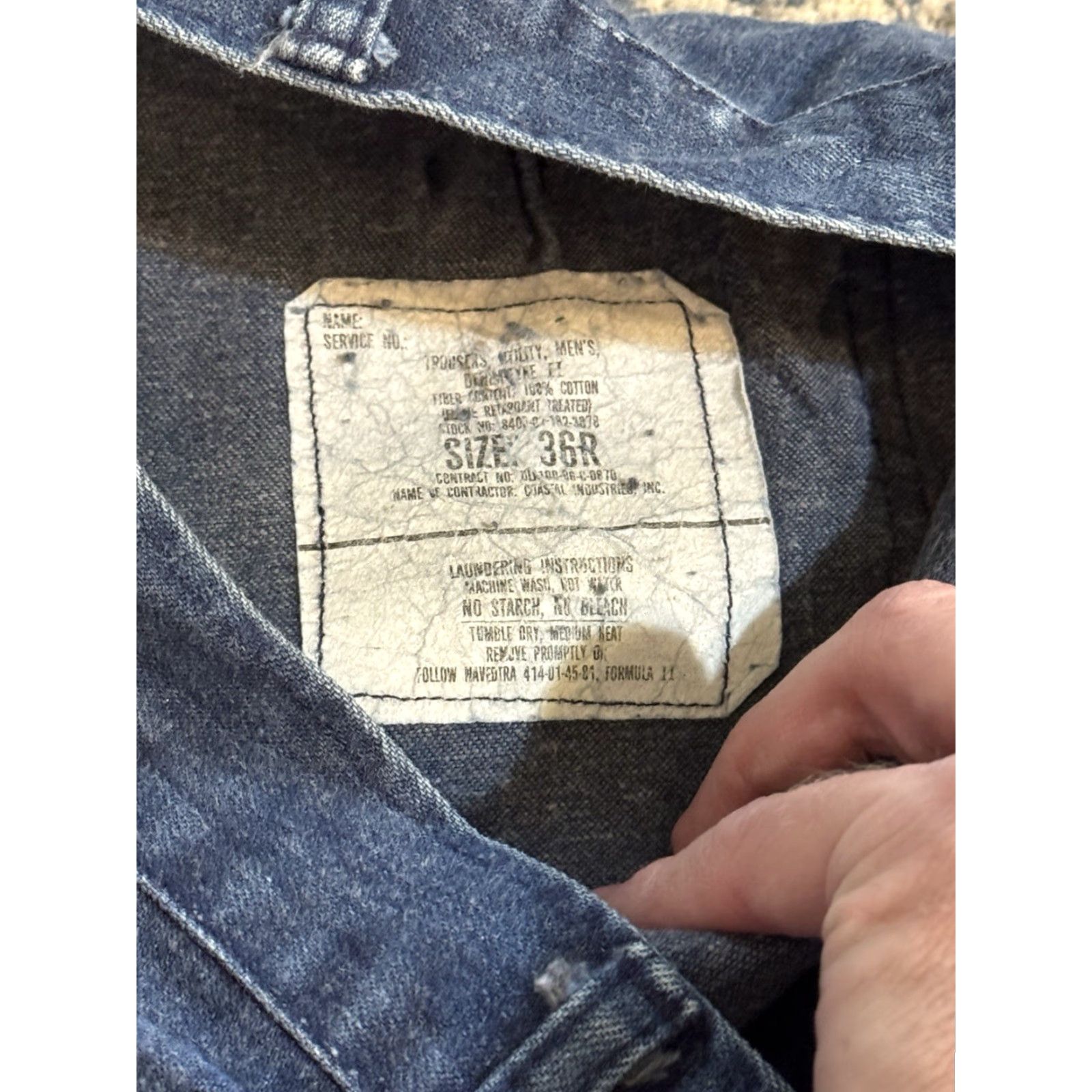 Vintage VTG 80s Seafarer US Navy Denim Utility Trousers Jeans Men’s Flare Bottom 33x26.5 Size US 33 - 6 Thumbnail
