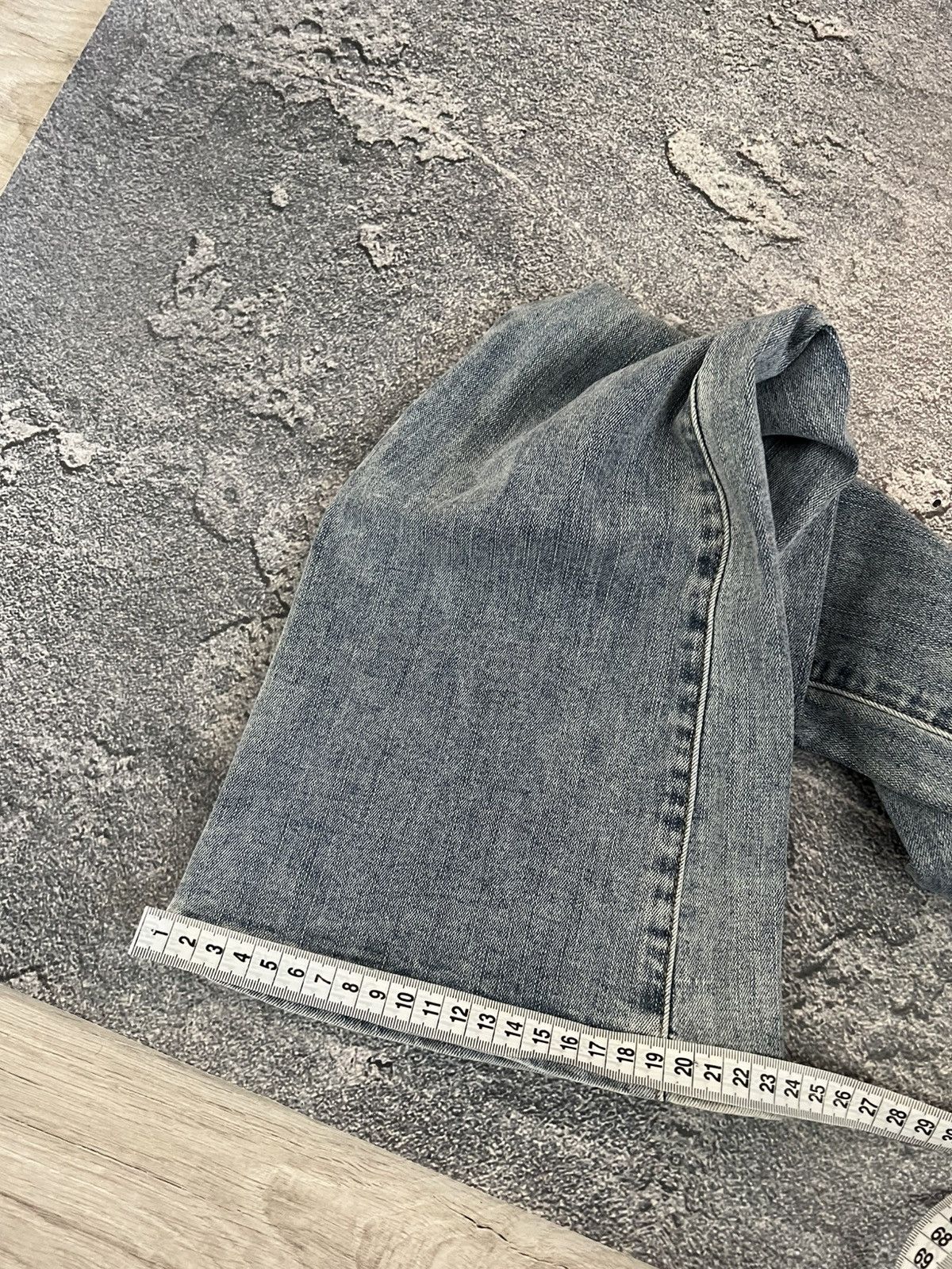 Japanese Brand RARE Archive Flared Destroyed Japanese Swag Jean Y2K Size US 29 - 9 Thumbnail