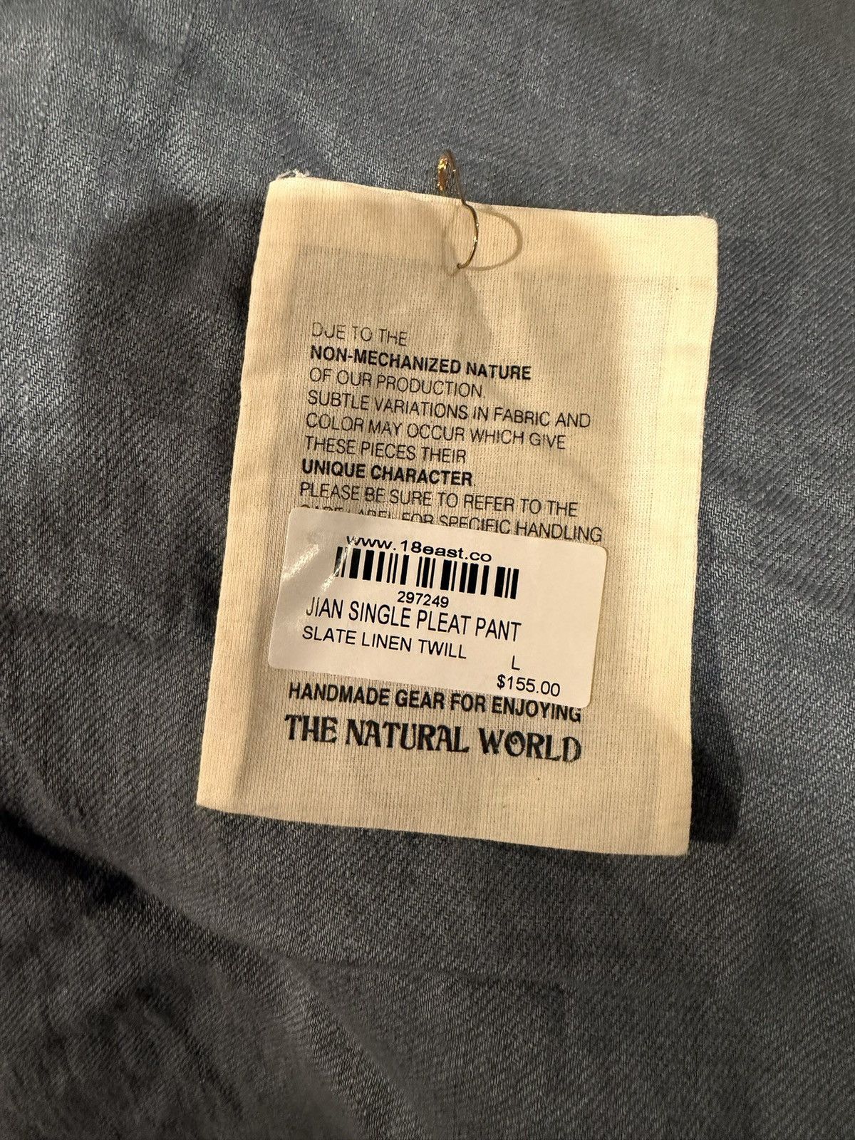18 East 18 EAST JIAN SINGLE PLEAT PANT - SLATE LINEN SIZE L Size US 36 / EU 52 - 4 Thumbnail