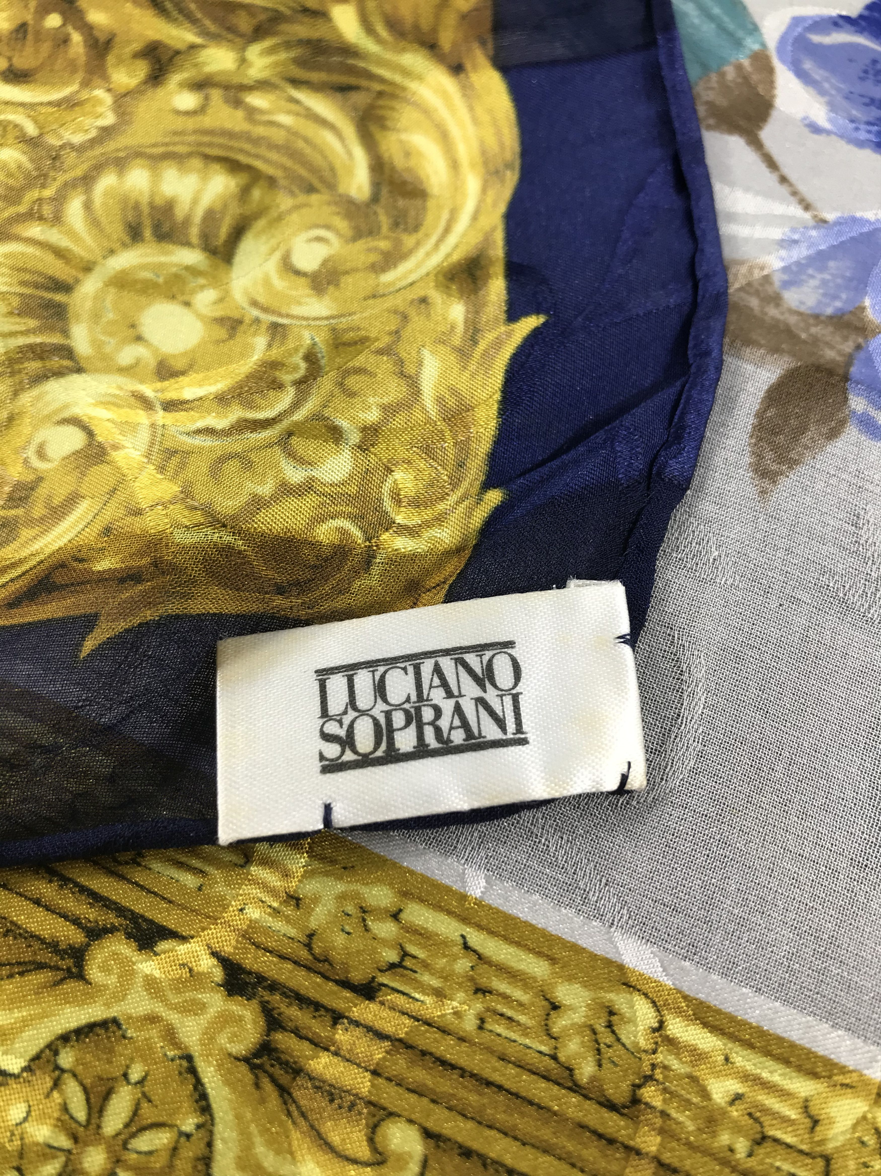 Vintage Luciano Soprani Silk Scarf Baroque M06 Size ONE SIZE - 7 Thumbnail