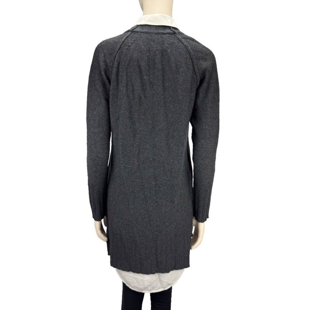 Brochu Walker BROCHU WALKER The Looker V-Neck Grey White Sweater Dress XS Size XS / US 0-2 / IT 36-38 - 6 Thumbnail