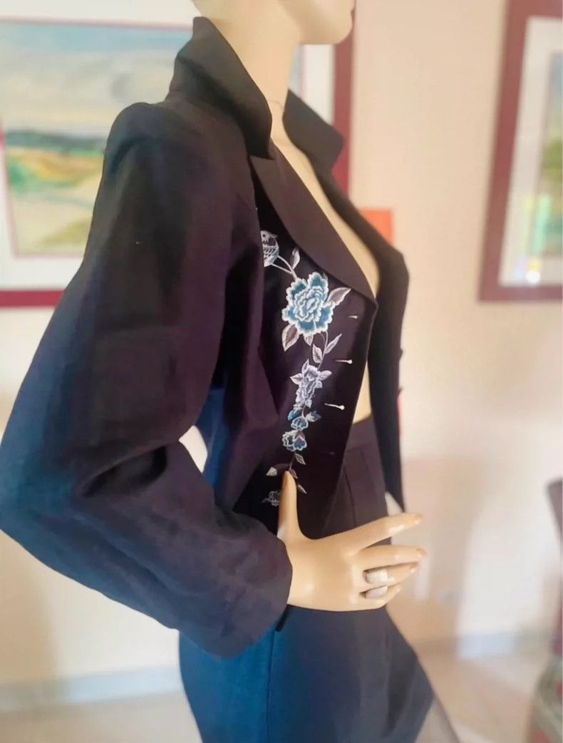 Kenzo KENZO Double-breasted embroidered waistcoat suit Size XS / US 0-2 / IT 36-38 - 3 Thumbnail