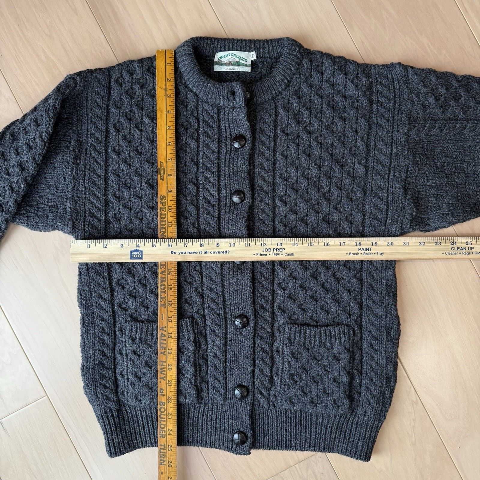 Aran Crafts Aran Crafts Cable Knit Cardigan Gray Wool Ireland Fisherman Size S / US 4 / IT 40 - 3 Thumbnail