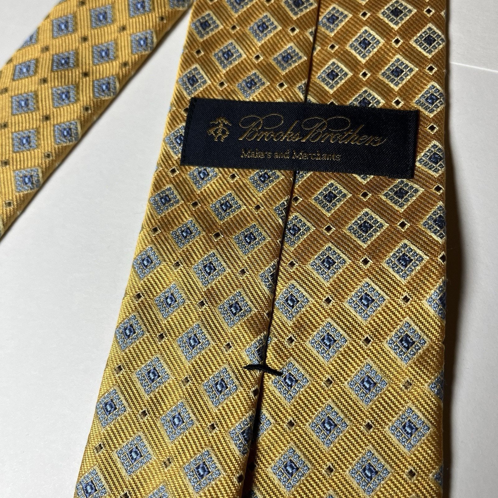 Brooks Brothers Brooks Brothers Silk Yellow Geometrical Men's Neck Tie Size ONE SIZE - 3 Thumbnail
