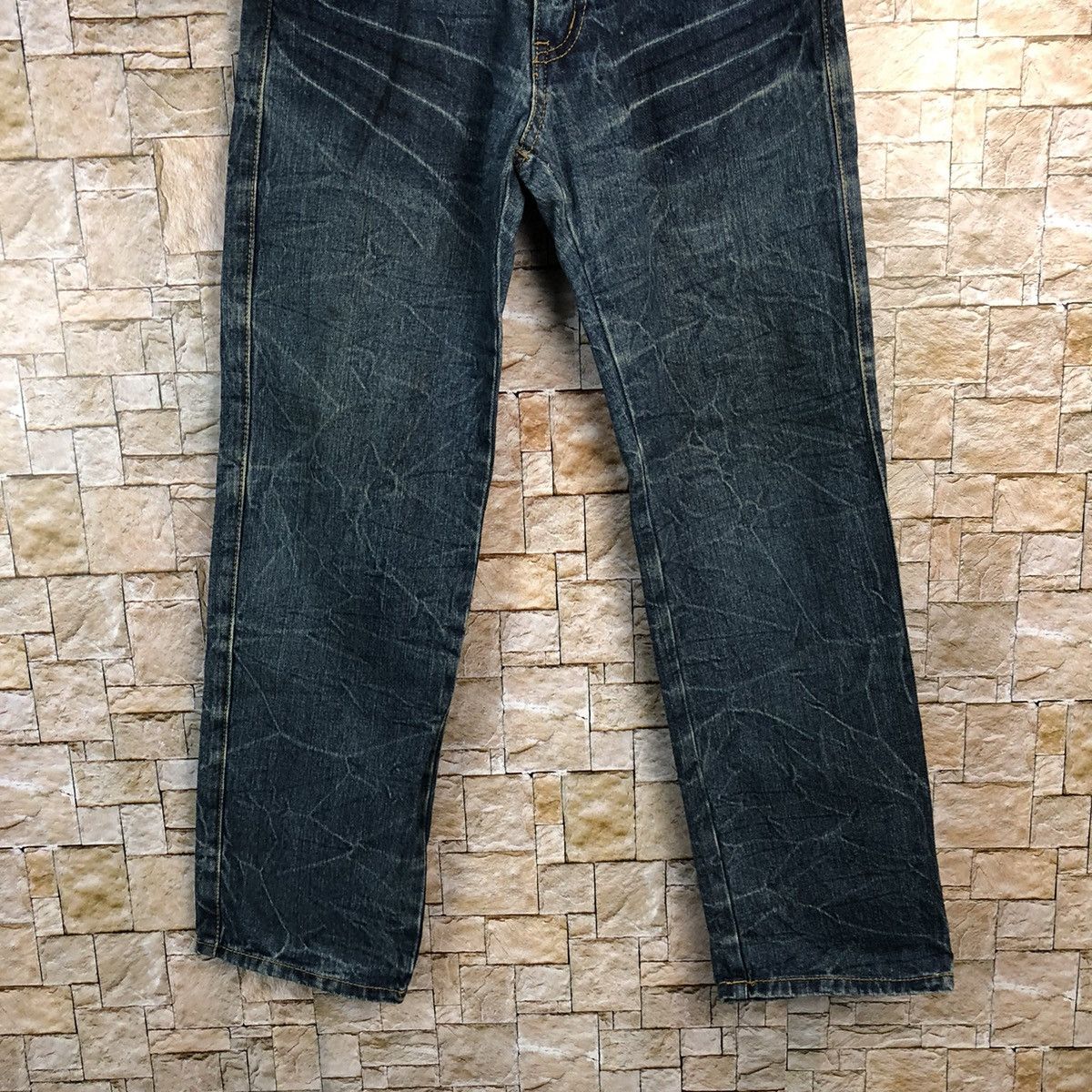 Japanese Brand Le John Blue Double Waist Denim Pants #A159 Size US 26 / EU 42 - 3 Thumbnail