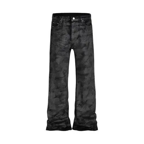 Japanese Brand × Jean Heavyweight washed and waxed micro flare hombre baggy jeans Size US 34 / EU 50 - 3 Thumbnail