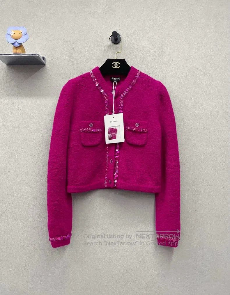 Chanel Chanel Gaoding handmade pearl rose pink cardigan jacket Size XXS / US 00 / IT 34 - 1 Thumbnail