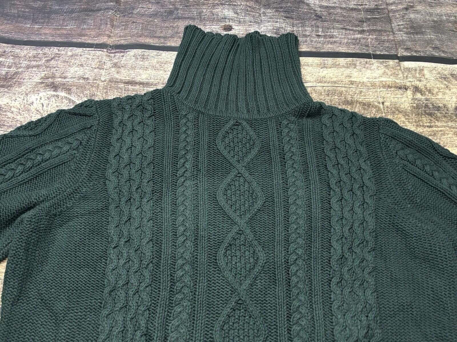 Eddie Bauer VTG Eddie Bauer Sweater Womens 2XL Fisherman Knit Turtleneck Size XXL / US 16-18 / IT 52-54 - 4 Thumbnail