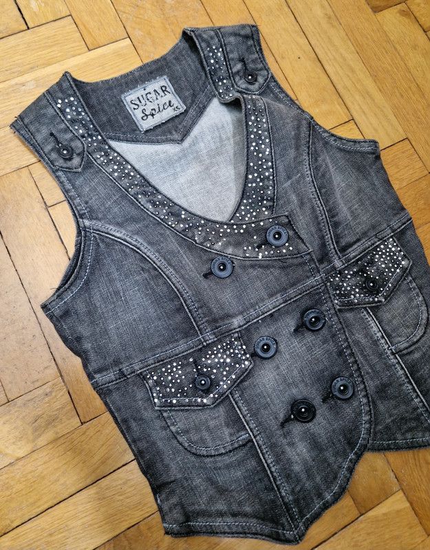Miss Sixty × Vintage vintage denim vest crystals y2k juicy ed hardy Size XS / US 0-2 / IT 36-38 - 7 Thumbnail