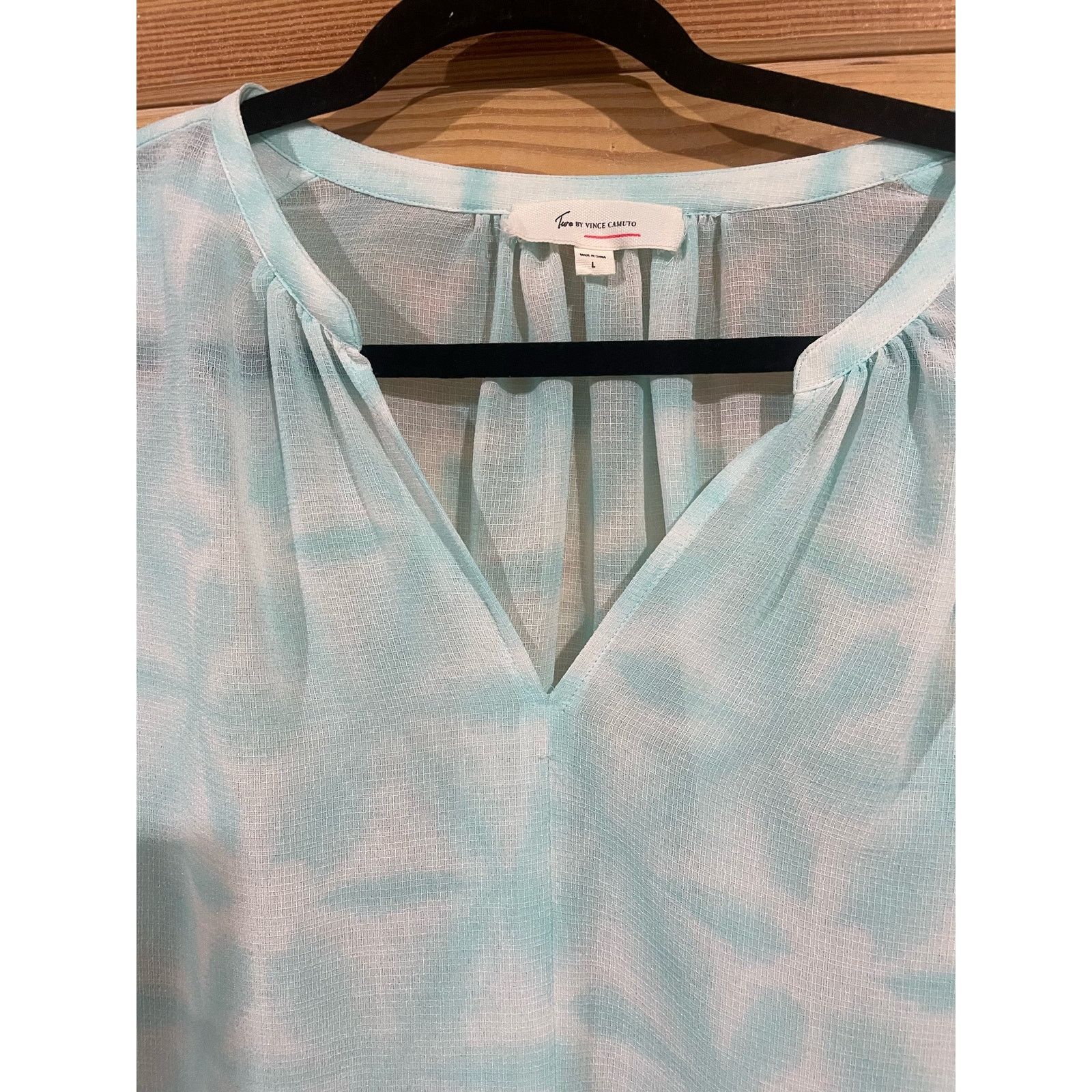 Vince Camuto Two by Vince Camuto Sheer Popover Blouse, size large Size L / US 10 / IT 46 - 3 Thumbnail
