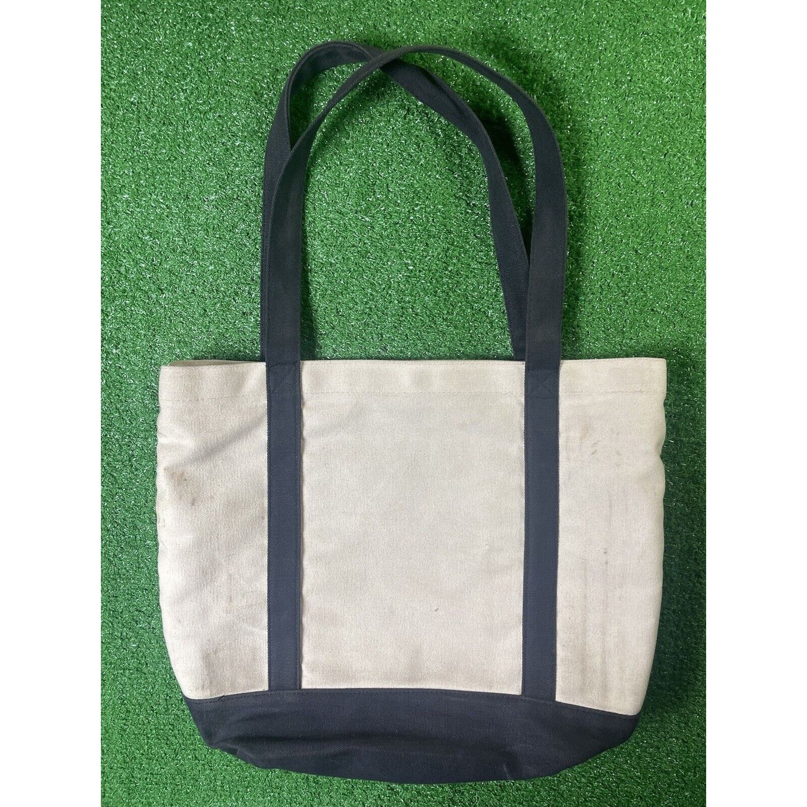 Vintage Vintage Bear Sterns Cream Finance Black Handle Tote Bag Size ONE SIZE - 2 Thumbnail