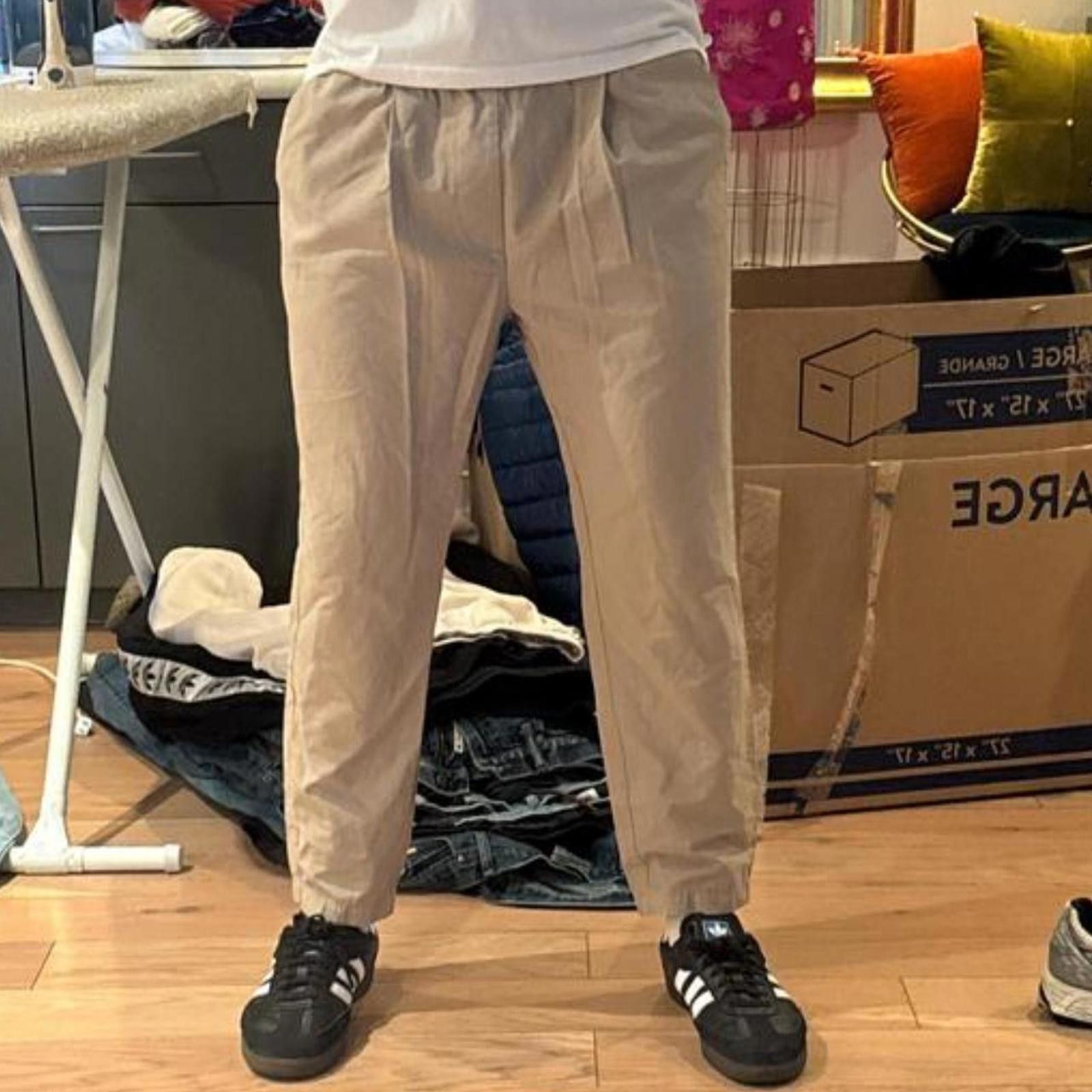 Topman Topman Tapered Khaki Joggers Size US 32 / EU 48 - 1 Thumbnail