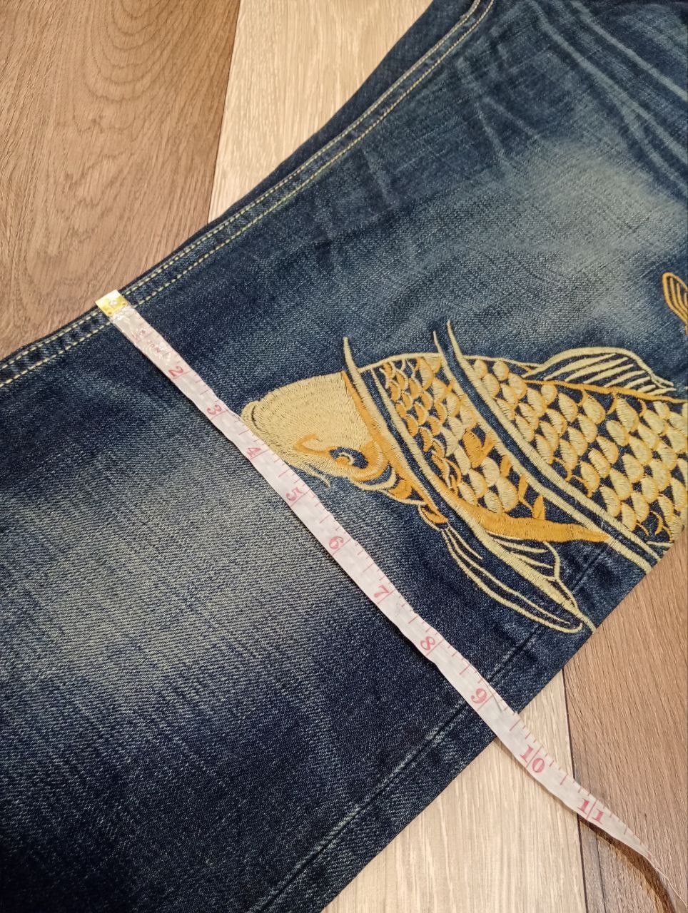 Eternal ETERNAL JAPAN SUKAJAN SUGOI FISH EMBROIDERY BLUE DENIM PANTS Size US 34 / EU 50 - 21 Thumbnail
