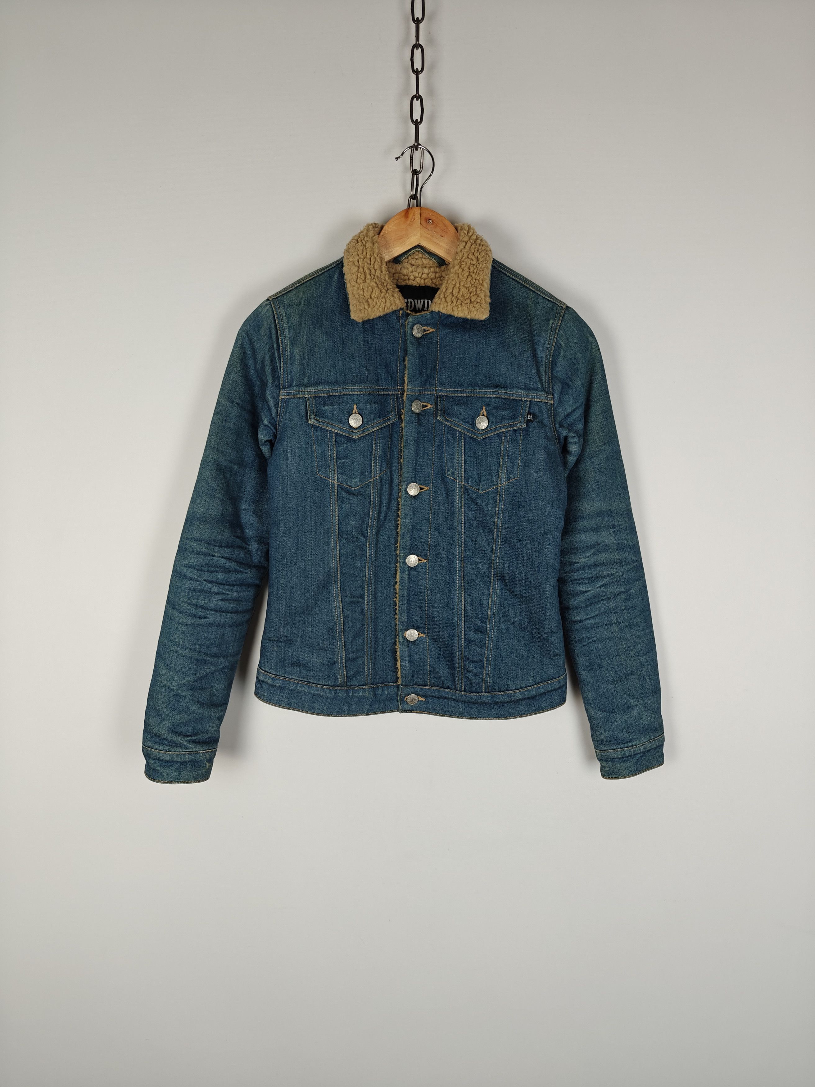 EDWIN W' Axel Denim Jacket Sherpa Blue size S