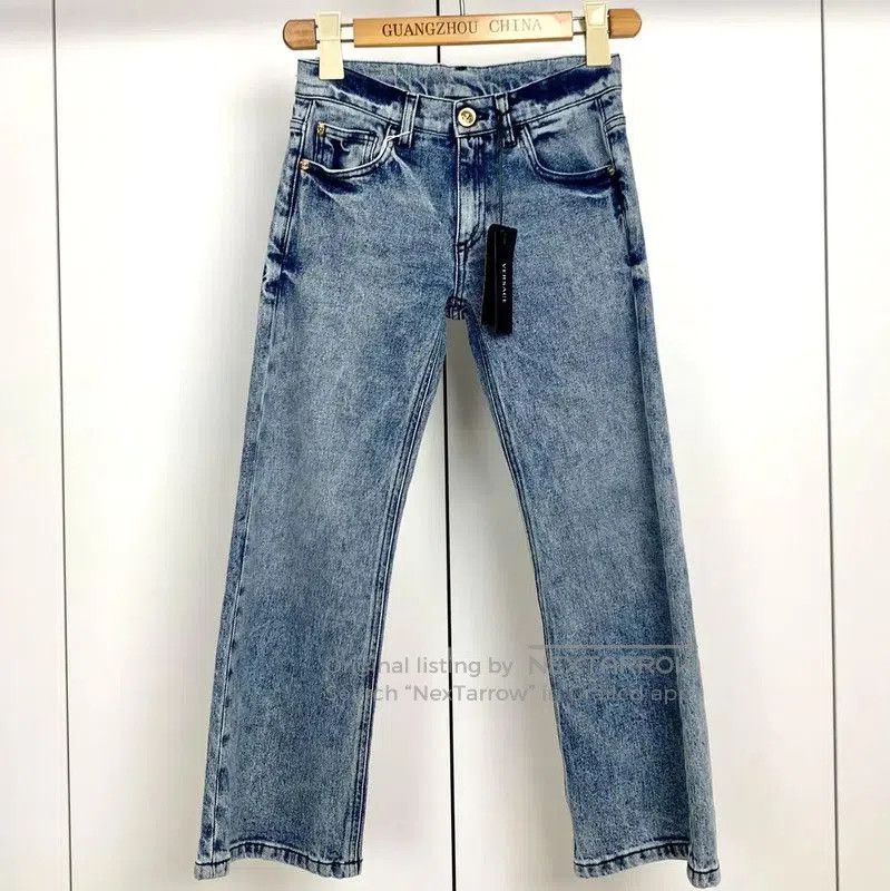 Versace Blue Cotton Women's Denim Pants .