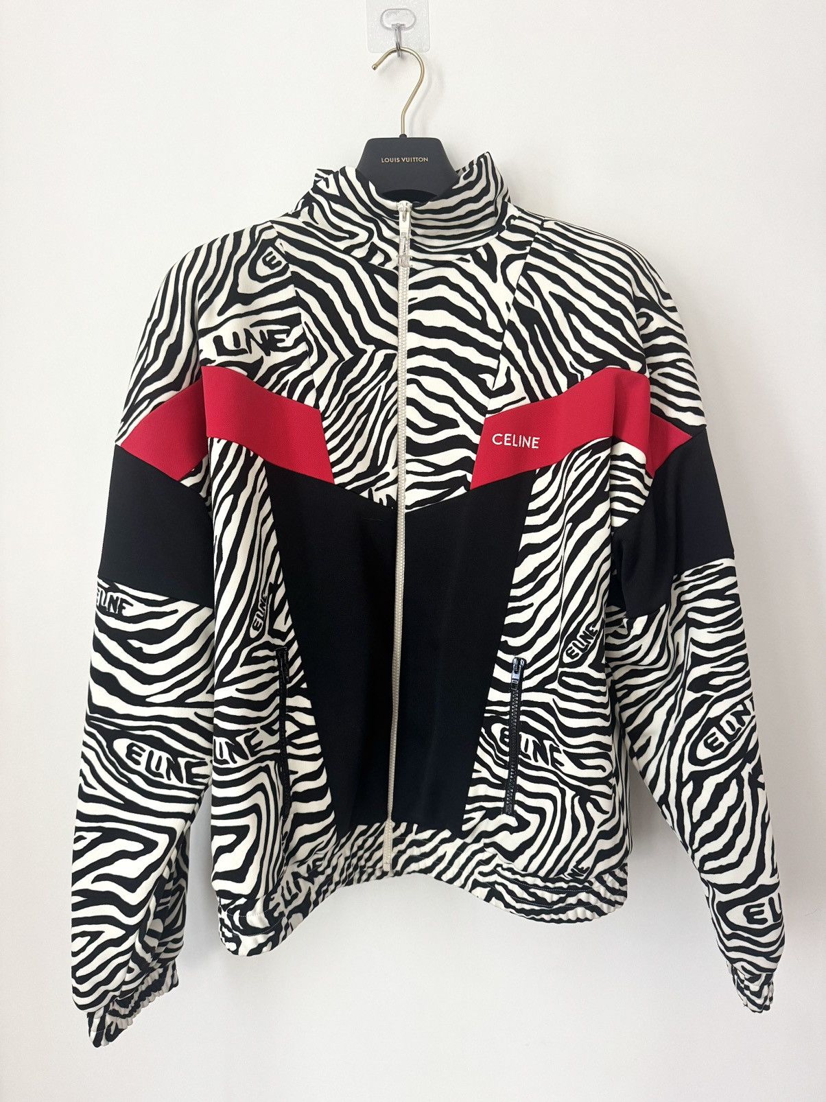 Celine Celine Animal Print Tracksuit Jacket Zebra/Black/Red Size L Size US L / EU 52-54 / 3 - 1 Thumbnail