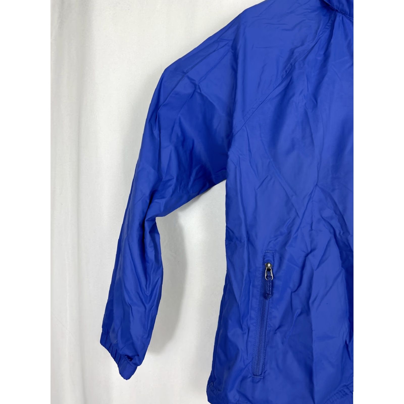 Vintage LL Bean Windbreaker Womens Medium Blue Lightweight Full Zip Nylon Zipaway Hood Size M / US 6-8 / IT 42-44 - 2 Thumbnail