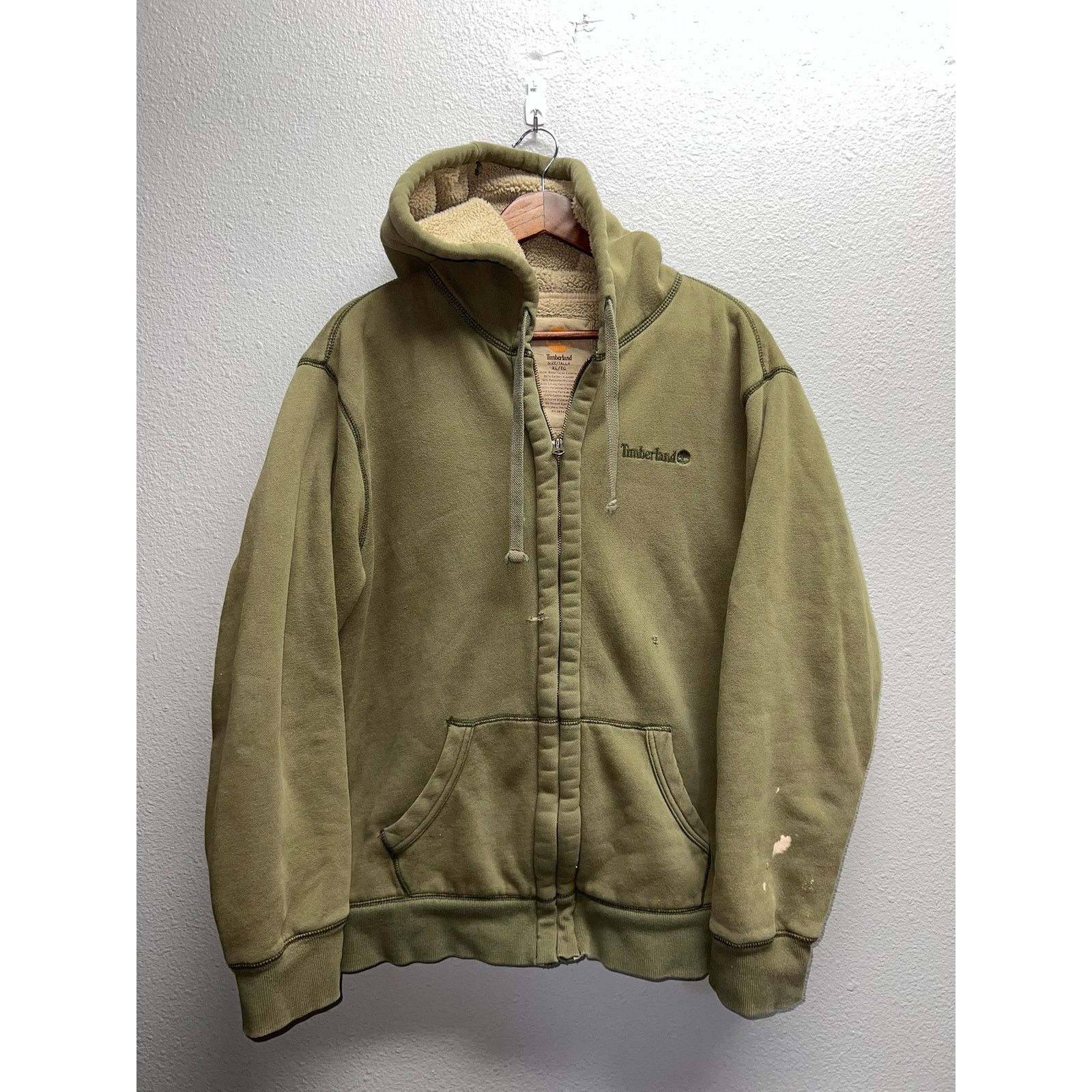 Vintage Y2K Timberland Hoodie Distressed Stain Fading Full Zip Up XL Size US XL / EU 56 / 4 - 1 Thumbnail